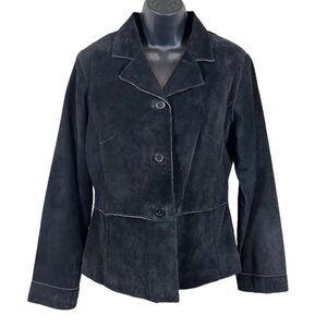 Brandon Thomas black suede leather jacket